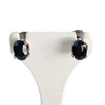 Boucles d'oreilles d'occasion or 750 blanc saphirs - vue 1