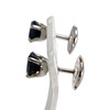 Boucles d'oreilles d'occasion or 750 blanc saphirs - vue V2