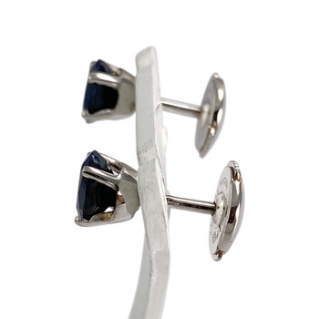 Boucles d'oreilles d'occasion or 750 blanc saphirs