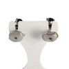 Boucles d'oreilles d'occasion or 750 blanc saphirs - vue V3
