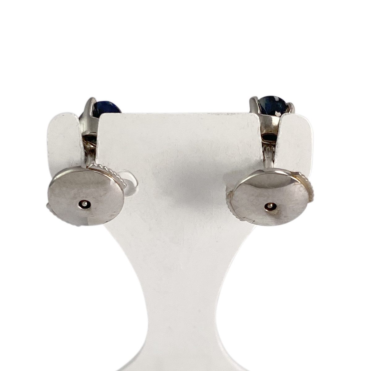 Boucles d'oreilles d'occasion or 750 blanc saphirs - vue 3