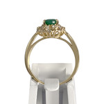 Bague d'occasion or 750 2 tons émeraude diamants - vue 3