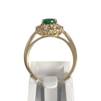 Bague d'occasion or 750 2 tons émeraude diamants