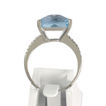 Bague d'occasion or 375 blanc topaze diamants - vue 3