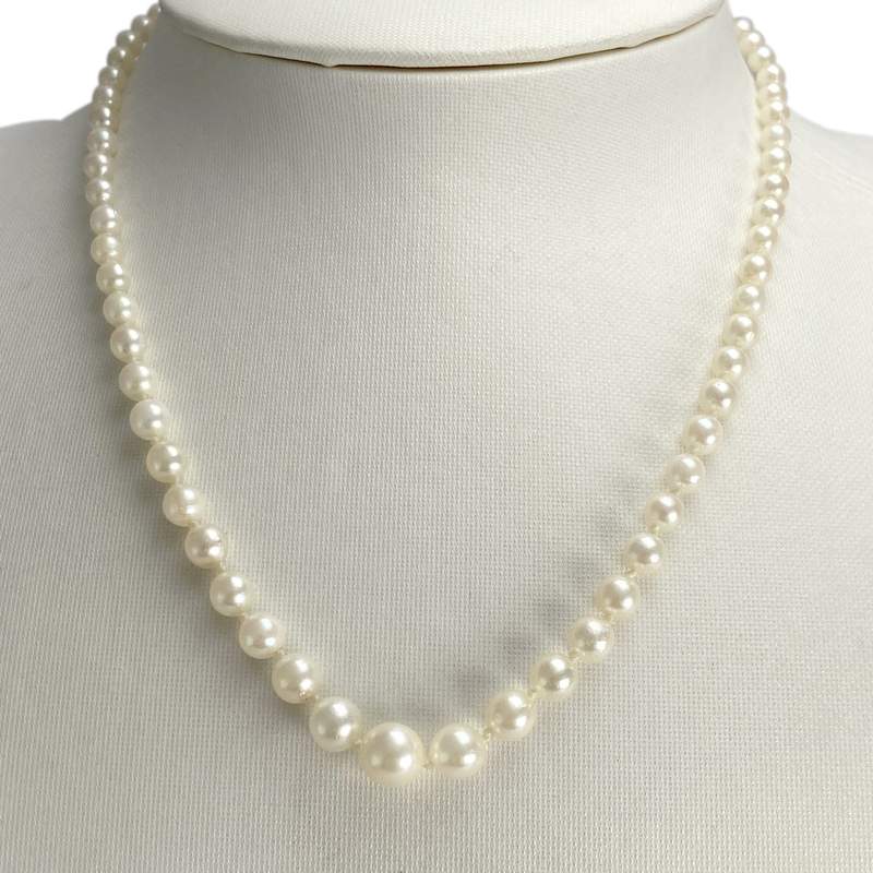 Tweedehands gouden collier 750 gele japanse gekweekte parel - bekijk 2