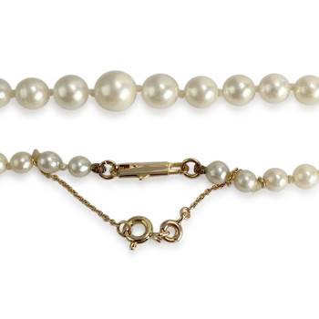 Collier d'occasion or 750 jaune perle de culture du japon