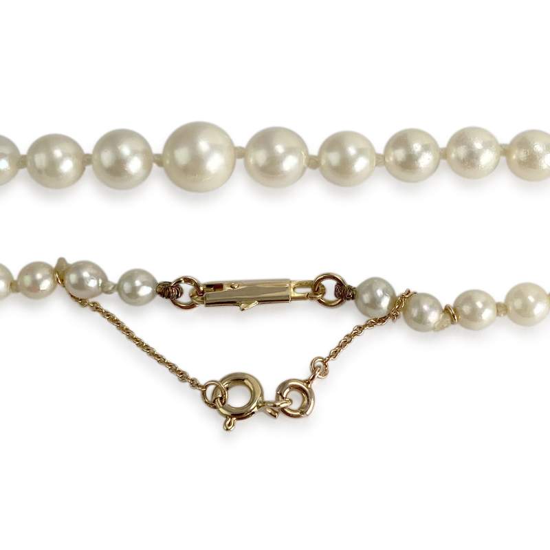 Tweedehands gouden collier 750 gele japanse gekweekte parel - bekijk 3