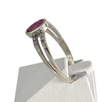 Bague d'occasion or 375 blanc zirconias rubis - vue 2