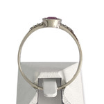 Bague d'occasion or 375 blanc zirconias rubis - vue 3
