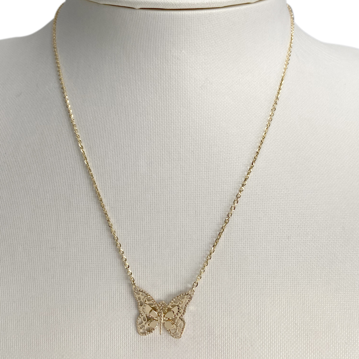 Collier d'occasion or 750 jaune papillon maille forçat - vue 2