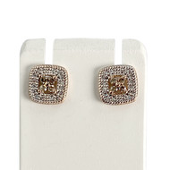 Boucles d'oreilles d'occasion or 750 rose diamant diamant