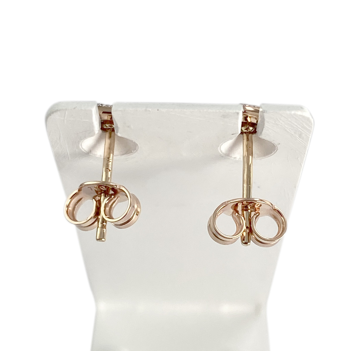 Boucles d'oreilles d'occasion or 750 rose diamant diamant - vue 3