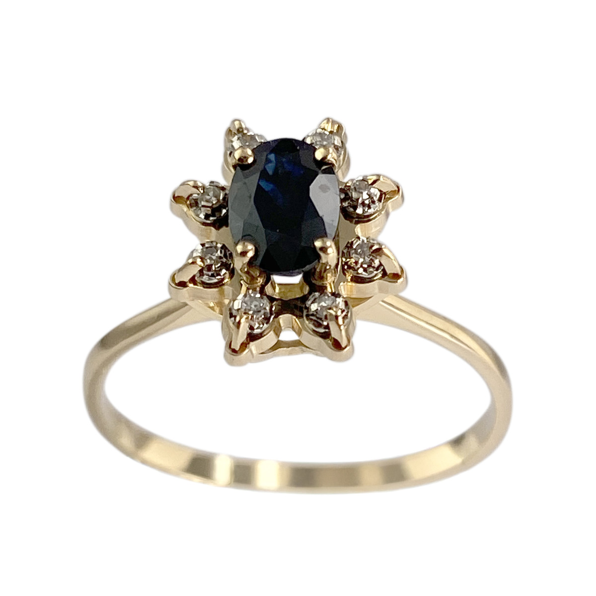 Bague d'occasion or 750 2 tons diamants saphir