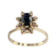 Bague d'occasion or 750 2 tons diamants saphir