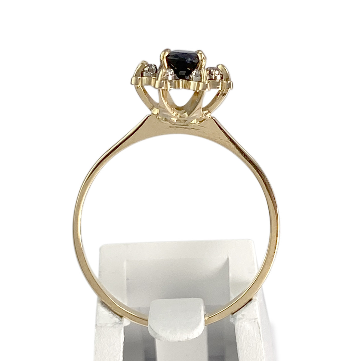 Bague d'occasion or 750 2 tons diamants saphir - vue 3