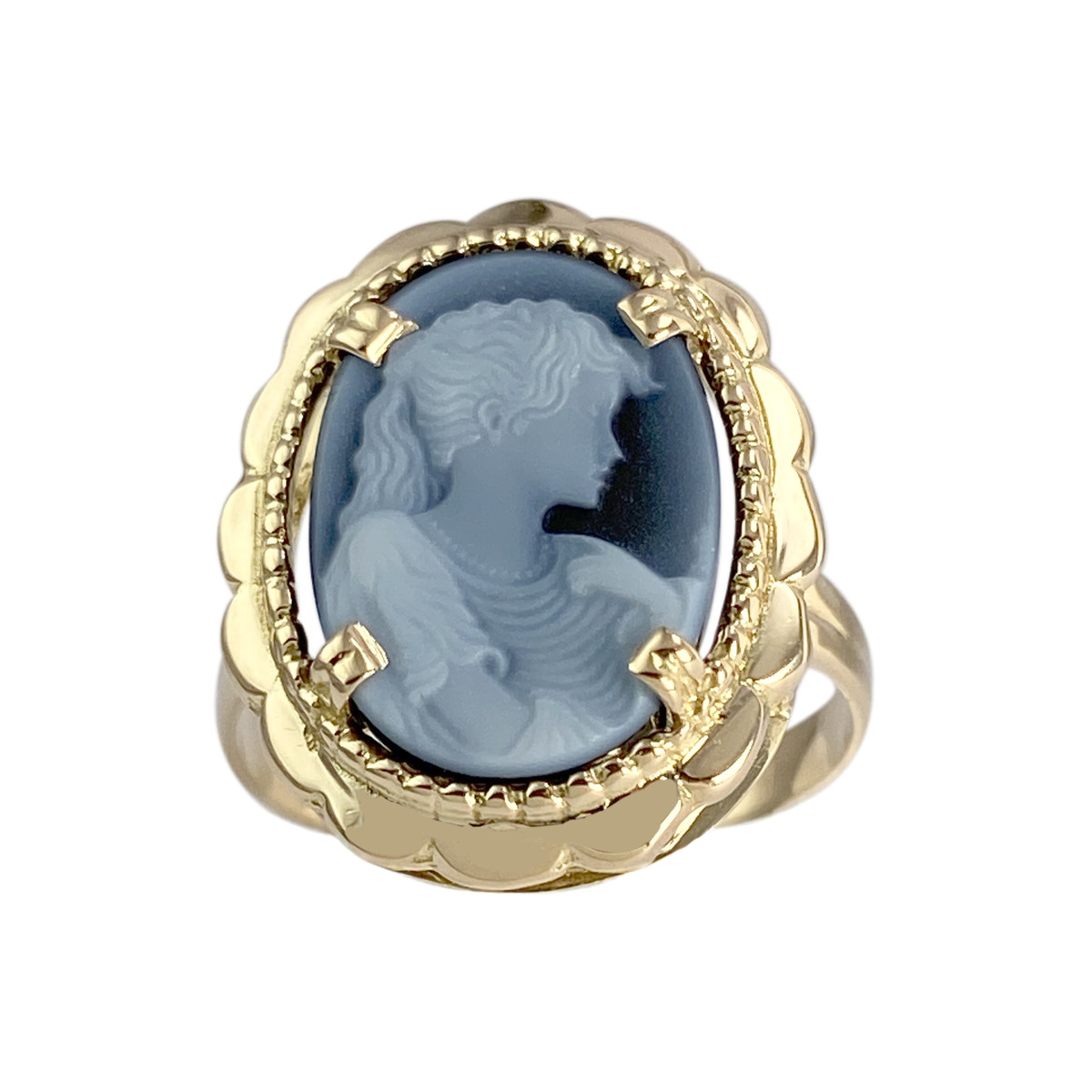 Bague d'occasion or 750 jaune camee