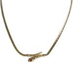 Collier d'occasion en or jaune 750, maille fantaisie, rubis, 42 cm - vue 1