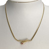 Collier d'occasion or 750 jaune maille fantaisie rubis - vue V2