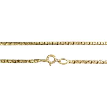 Collier d'occasion en or jaune 750, maille fantaisie, rubis, 42 cm