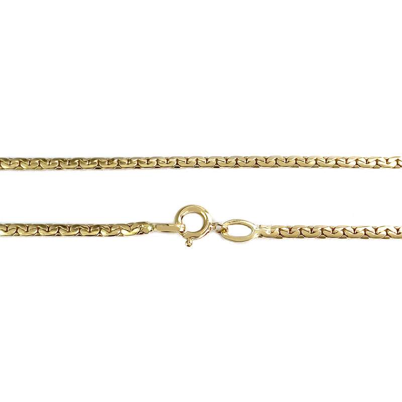 Collier d'occasion en or jaune 750, maille fantaisie, rubis, 42 cm - vue 3