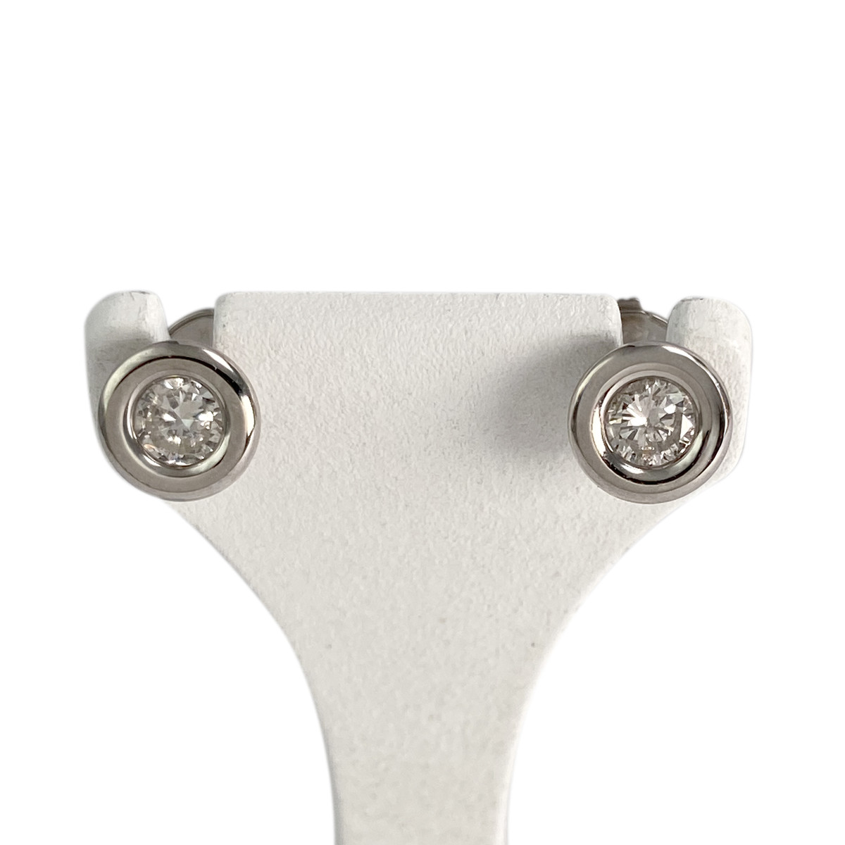 Boucles d'oreilles d'occasion or 750 blanc diamants