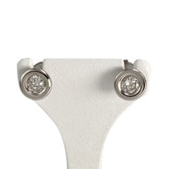 Boucles d'oreilles d'occasion or 750 blanc diamants
