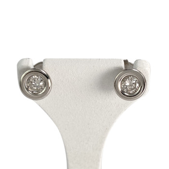 Boucles d'oreilles d'occasion or 750 blanc diamants