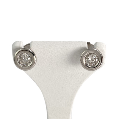Boucles d'oreilles d'occasion or 750 blanc diamants