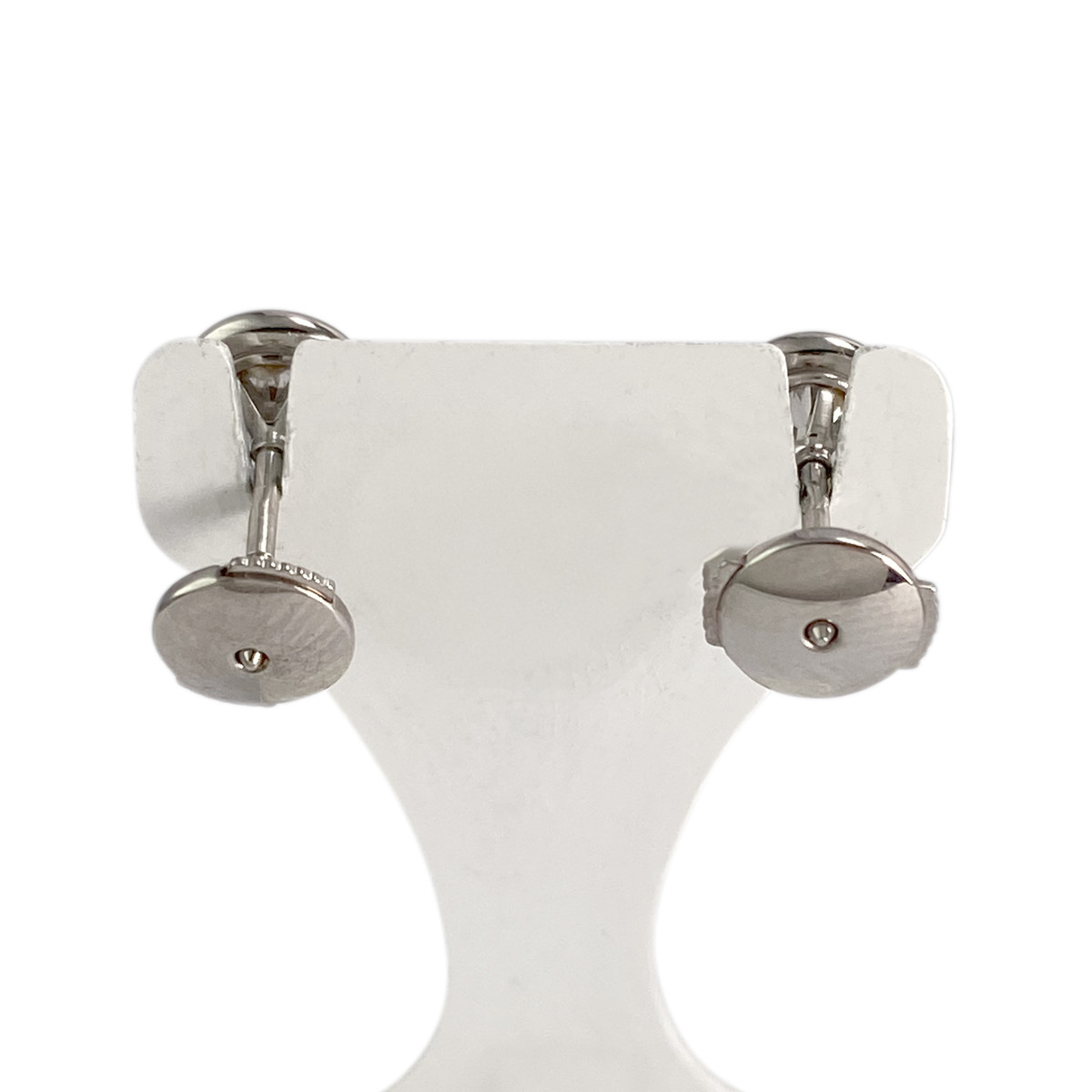 Boucles d'oreilles d'occasion or 750 blanc diamants - vue 3