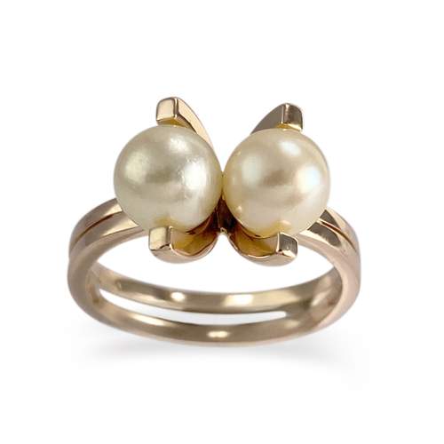 Bague d'occasion or 750 jaune perles de culture