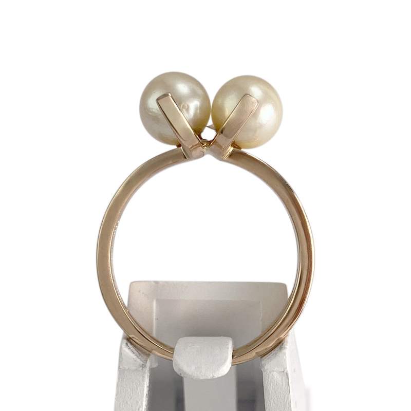 Bague d'occasion or 750 jaune perles de culture - vue 3