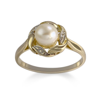 Bague d'occasion  or 2 tons 750 perle de culture