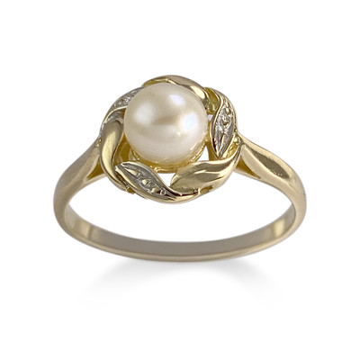 Bague d'occasion  or 2 tons 750 perle de culture