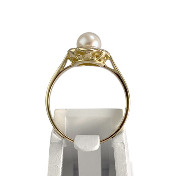 Bague d'occasion  or 2 tons 750 perle de culture