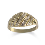 Tweekleurige gouden ring van 750 met diamant - afbeelding 1