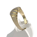 Tweekleurige gouden ring van 750 met diamant - afbeelding 2