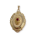 Pendentif d'occasion or 750 jaune rubis synthetique - vue 1