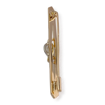 Pre-owned 750 two-tone gold brooch with a cultured pearl