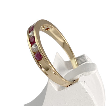 Bague d'occasion or 750 jaune zirconias rubis