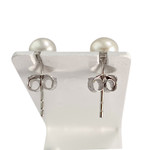 Boucles d'oreilles d'occasion or 375 blanc perles de culture - vue 3