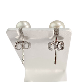 Boucles d'oreilles d'occasion or 375 blanc perles de culture