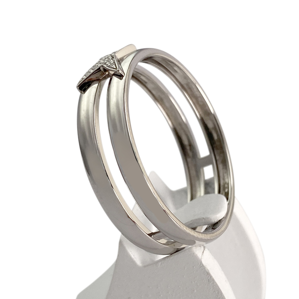 Bague MAUBOUSSIN d'occasion or 750 blanc diamants - vue 2