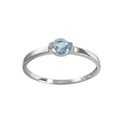 Bague d'occasion or 375 blanc topaze bleue