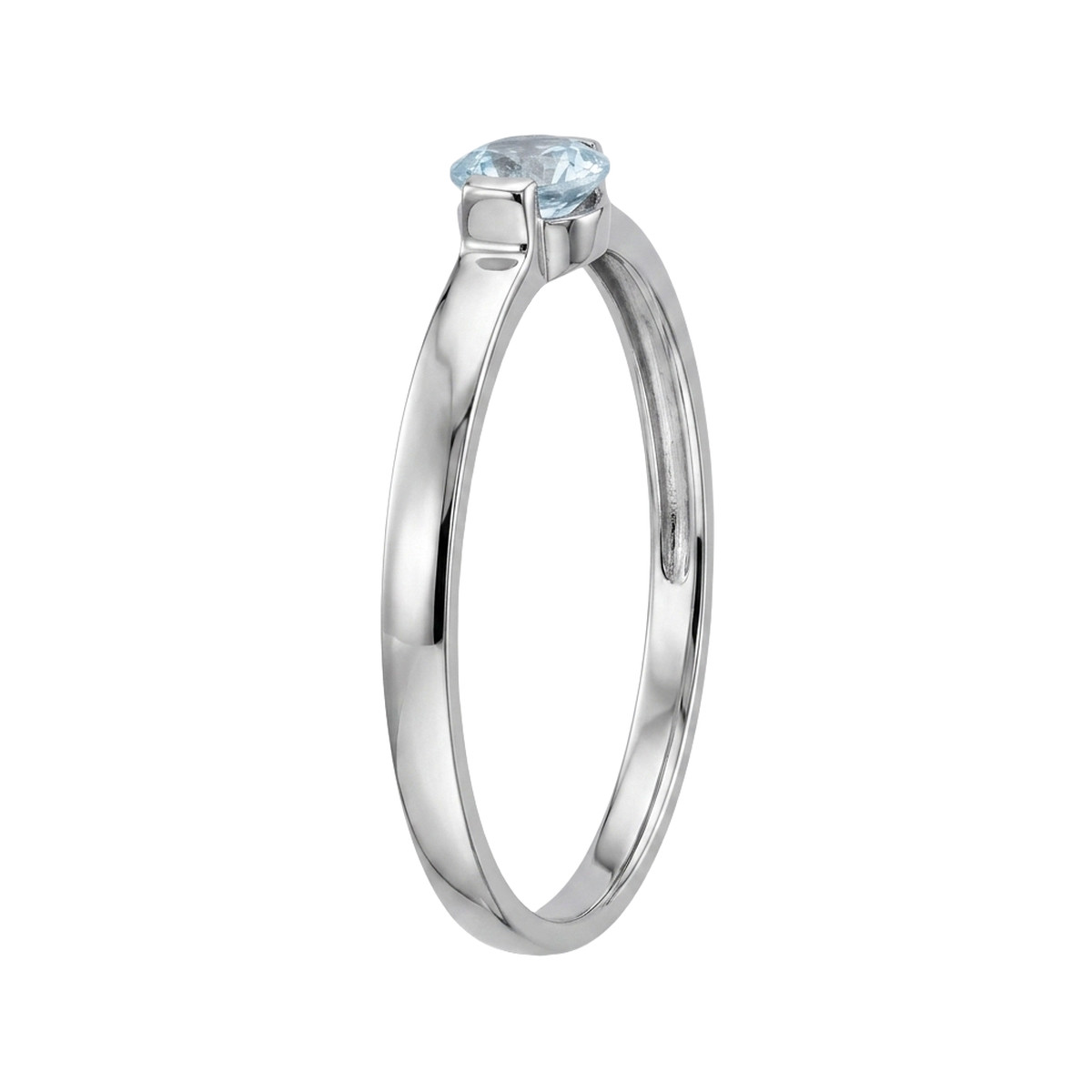 Bague d'occasion or 375 blanc topaze bleue traitée - vue 2