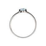 Bague d'occasion or 375 blanc topaze bleue traitée - vue 3