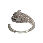 Bague d'occasion or 375 blanc diamants - vue 1