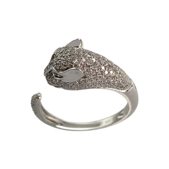 Bague d'occasion or 375 blanc diamants noirs traités et diamants blancs