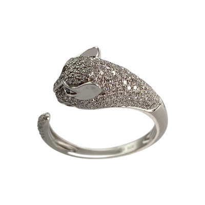 Bague d'occasion or 375 blanc diamants - vue 1