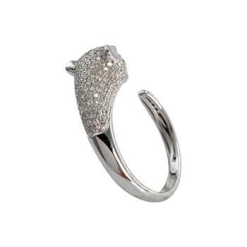 Second-hand gold ring 375 white diamonds