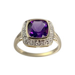 Bague d'occasion 2 ors 375 diamant améthyste - vue 1